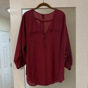 Maurices Mauve Blouse with Zipper
